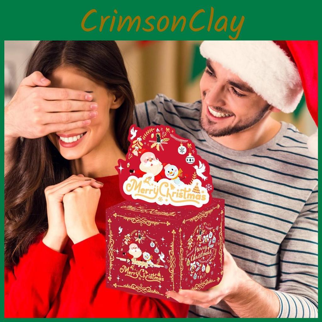 Christmas Red Striped Party Decor Money Box With Gift Box For Festive Celebrations