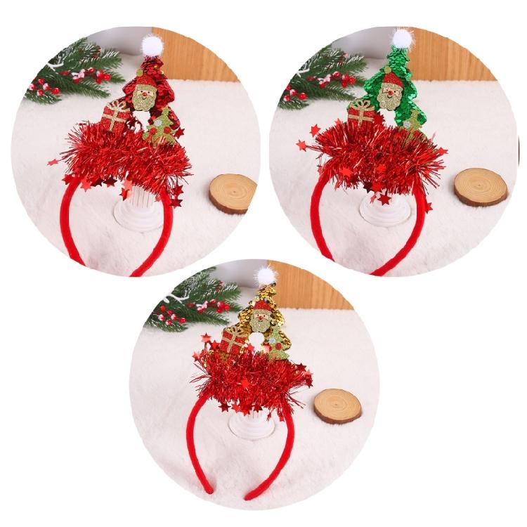 Weihnachtsdekorationen Weihnachtsbaum Haarreif mit Pailletten Party-Treffen Haarband Festival-Feier Requisiten Kopfschmuck