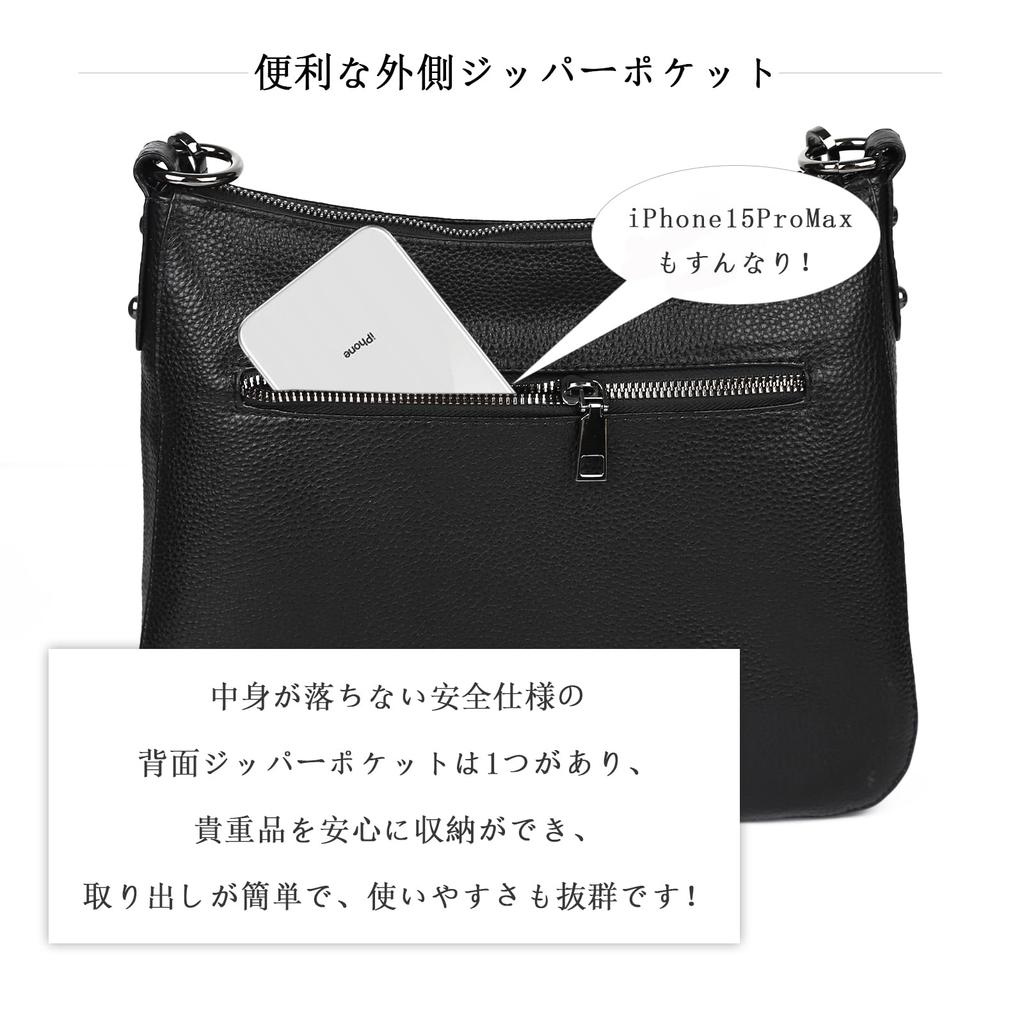 Genuine Leather Shoulder Bag for Crossbody With Zipper Large Commuting [MFFOR] Women, 2-way, Bag, Handbag, Crossbody, Shoulder, Handbag, Pocket,