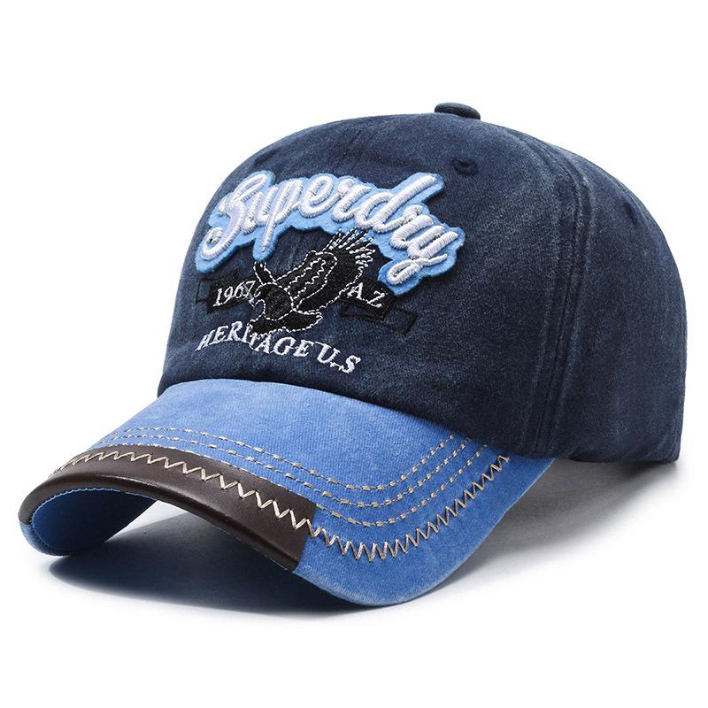 Spring Autumn New Eagle Embroidery Hat Wash the Old Letters Super Day Baseball Cap Retro Versatile Men and Women