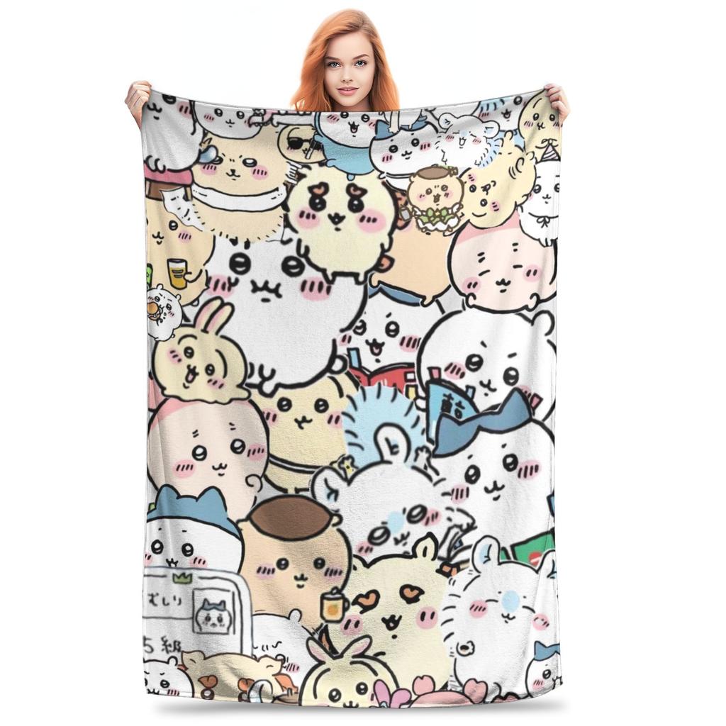 Niedliche Chiikawa Kollektionsdecke Weiche Mode Plüsch Überwurfdecke Für Kind Heimdeko Flanell Tagesdecke Bettdecke