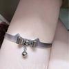 Temperature-changing Cat Ear Niche Design Choker Collar, Male and Female Sweet and Cool Decorative Rose Collar with Traction Rope, Fun Adult Products