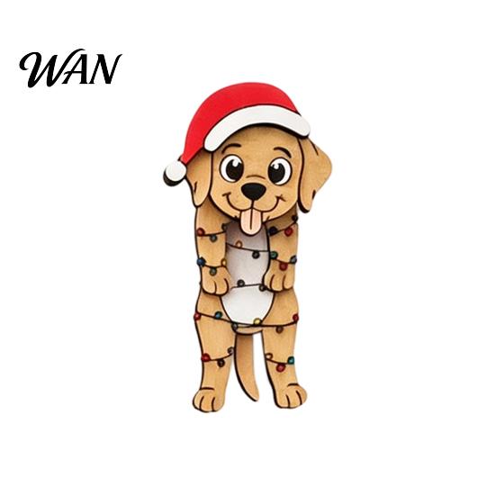 Santa Claus Fridge Magnets Christmas Wooden Dangle Toy, Refrigerator Magnet, Cute Cartoon Small Holiday Gifts for Friends Snowman Elk Magnetic
