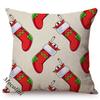 Colorful Cartoon Christmas Pattern Print New Year Sofa Decoration Throw Pillow Case Cotton Linen Xmas Gift Cushion Cover Cojines