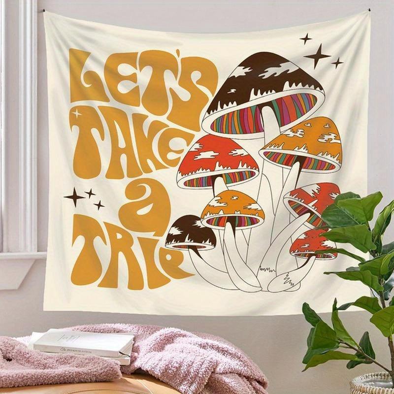 1pcs Mushroom Tapestry Wall Decor Girls Room Wall Hanging Aesthetic Room Tapestry Wall Hanging Home Dorm Fantasy Deco