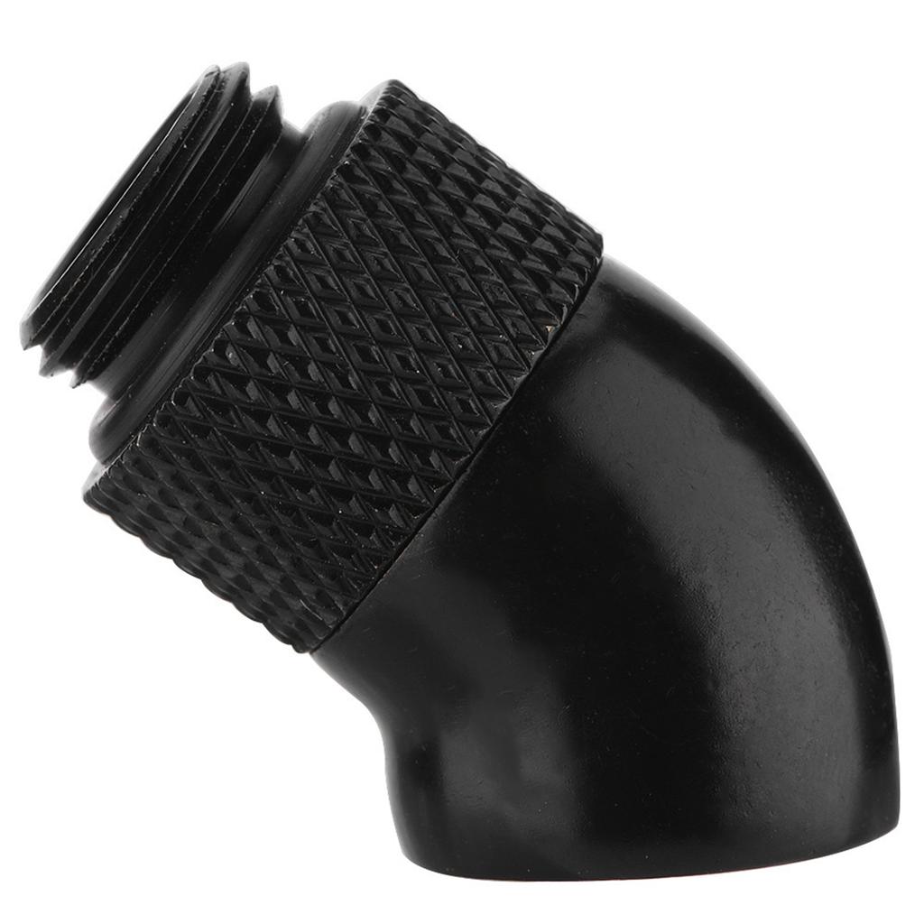 G1 4  Thread 45 Degree Bend Angle Rotary Fitting Adapter for CPU Water Cooling Black