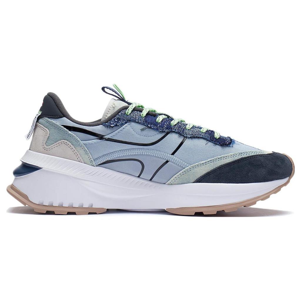 New LiNing Fangyuan EVO Anti Slip Wear Resistant Breathable Reflective Low Top Running Shoes Black Blue AGCS163-1