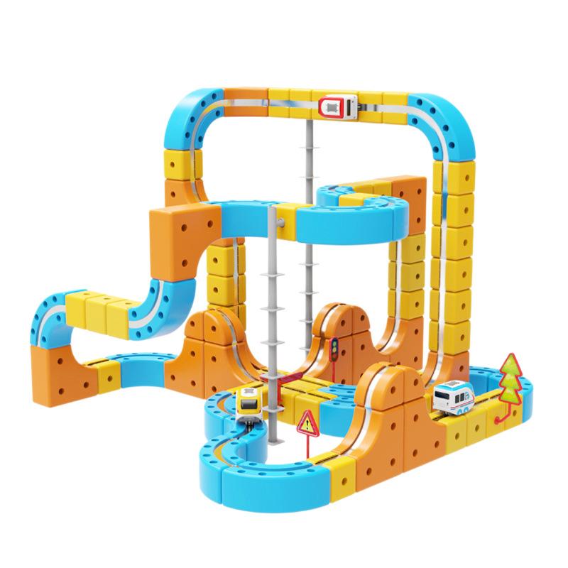 Diy Magic Transforming Magnetic Cube Track Building Blocks Electric Anti-Gravity Train Model Toy Vehicle Track Set