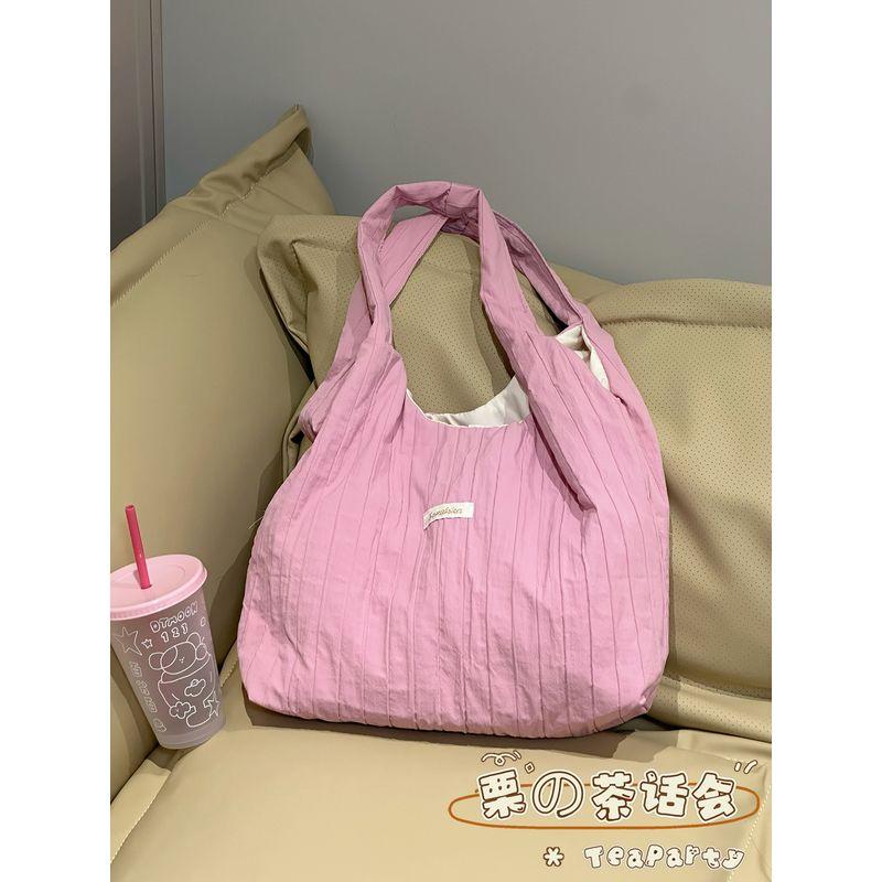 

Korean Ins Casual Canvas Bag Girls 2025 New Shoulder Bag Large Capacity Student Tote Bag Handbag Pink