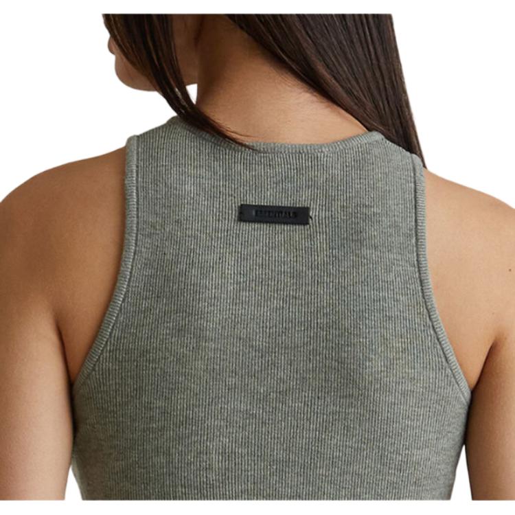 Fear Of God Essentials FW25 Solid Color Round Neck Slim Fit Short Vest Women tops 192SP257695FW