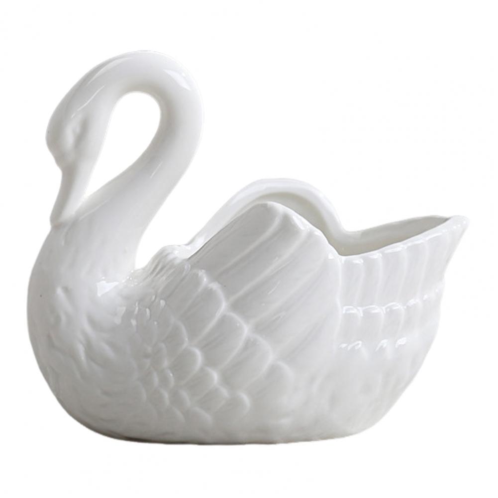 Schwanen-Schreibtischornament Eleganter Schwanen-Kerzenhalter Vielseitiges Keramikornament für Hydrokulturpflanzen Sukkulenten Schreibtisch