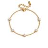 Metal Chain Tennis Racket Bracelet 18K Gold Plated Sport Style Tennis Racket Open Bangle Star Pearls Rhinestones Bracelet Girl