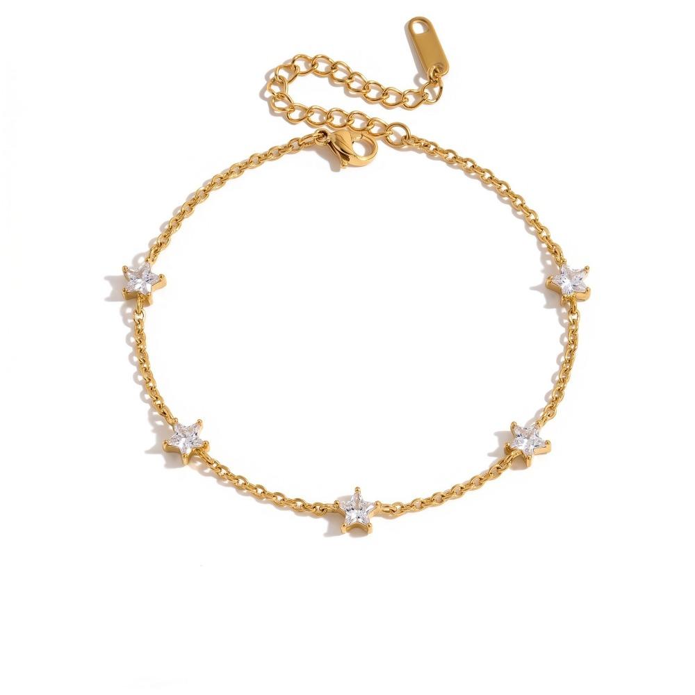 Metal Chain Tennis Racket Bracelet 18K Gold Plated Sport Style Tennis Racket Open Bangle Star Pearls Rhinestones Bracelet Girl