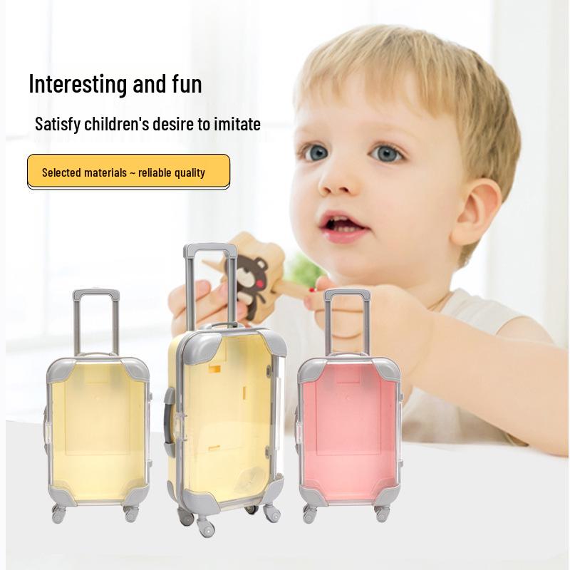 Mini Makeup & Eyelash Storage Clear Trolley with Wheels - Toy Travel Box