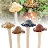 4PCS Ceramics Pottery Sculpture Realistic Mushroom Sculpture Fairy Mushroom  Exposed Garden