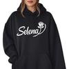 SELENA Letter Rose Hooded Sweatshirt - Loose Casual European & American Pullover