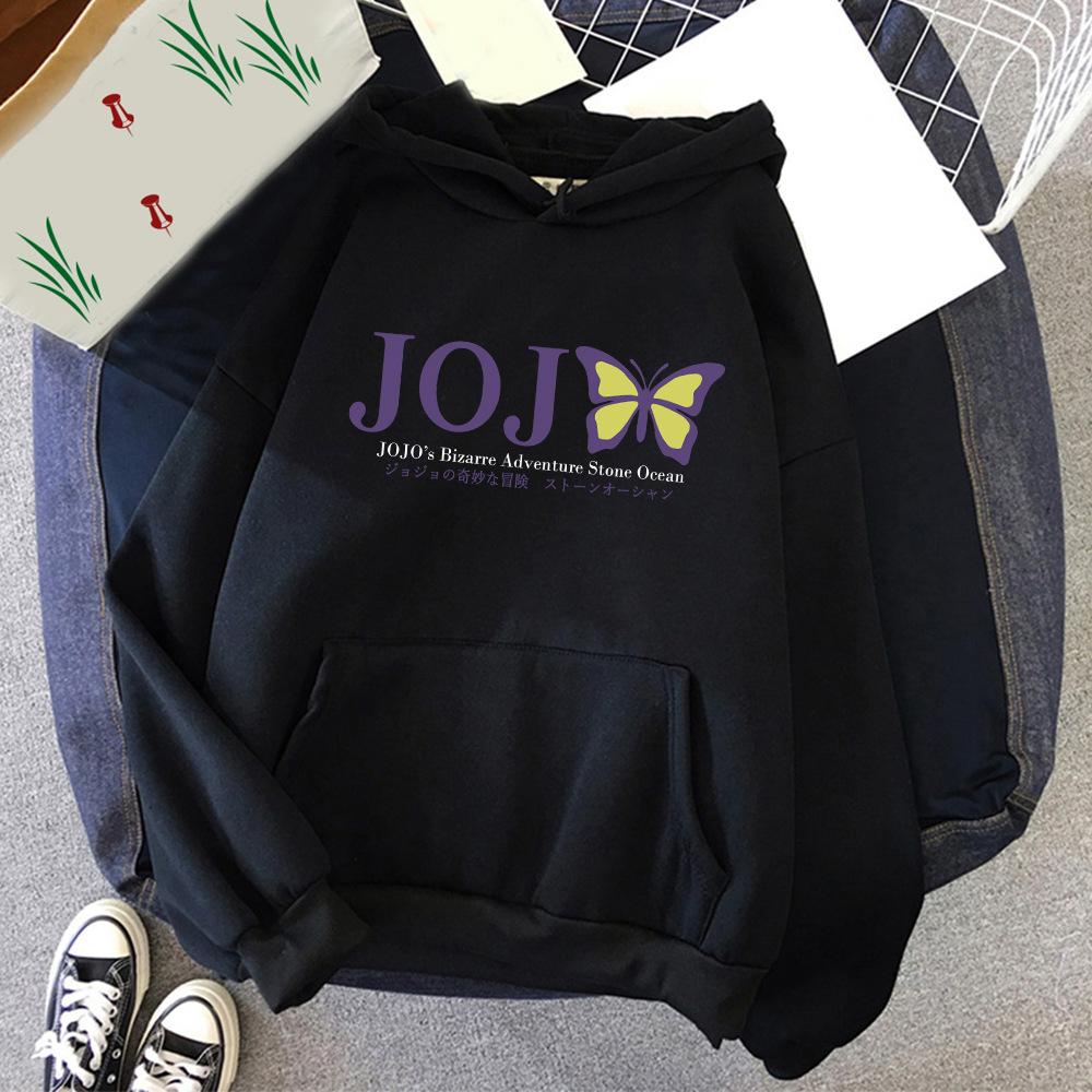 

Чудесное приключение нового аниме-периферии Джиоджио Европейский и американский свитер для мужчин Свободный повседневный свитер с капюшоном для женщин 4XL чёрный