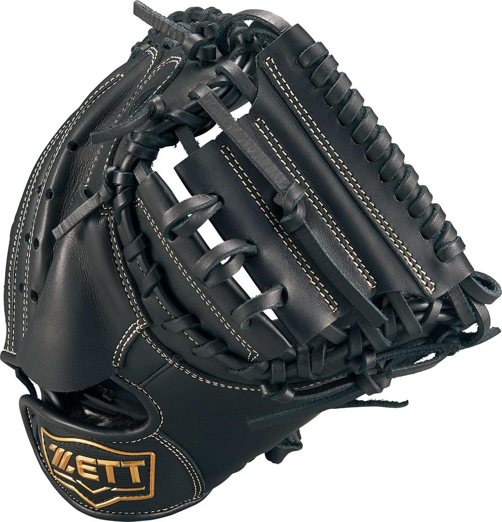 ZETT Youth Baseball Softball Ground Black BJCB76522F Catcher's Mitt, Hero, Left-Handed Throw, (1900),