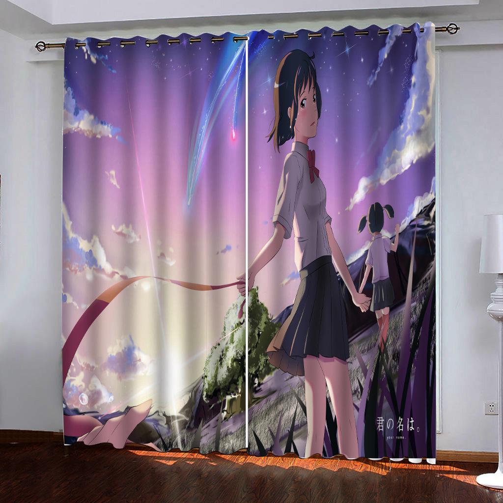 Japanese Anime Your Name Series Digital Printing Any High Density Blackout Curtains