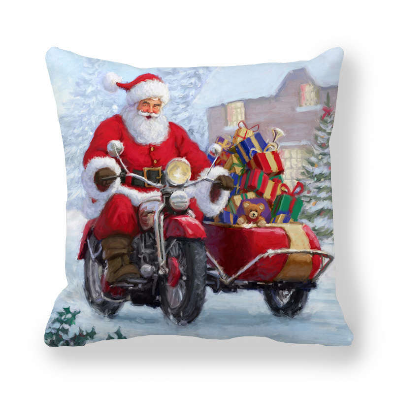Merry Christmas Decorations Print Cushion Cover Home Living Room Sofa Decoration Square Pillow Cover 45x45cm