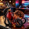 3D Octopus Whiskey Decanter, Nautical Art Collectible Whiskey Bottle, 350ml Glass Decorative Liquor Bottle, Home Bar Decanter for Spirits Whiskey