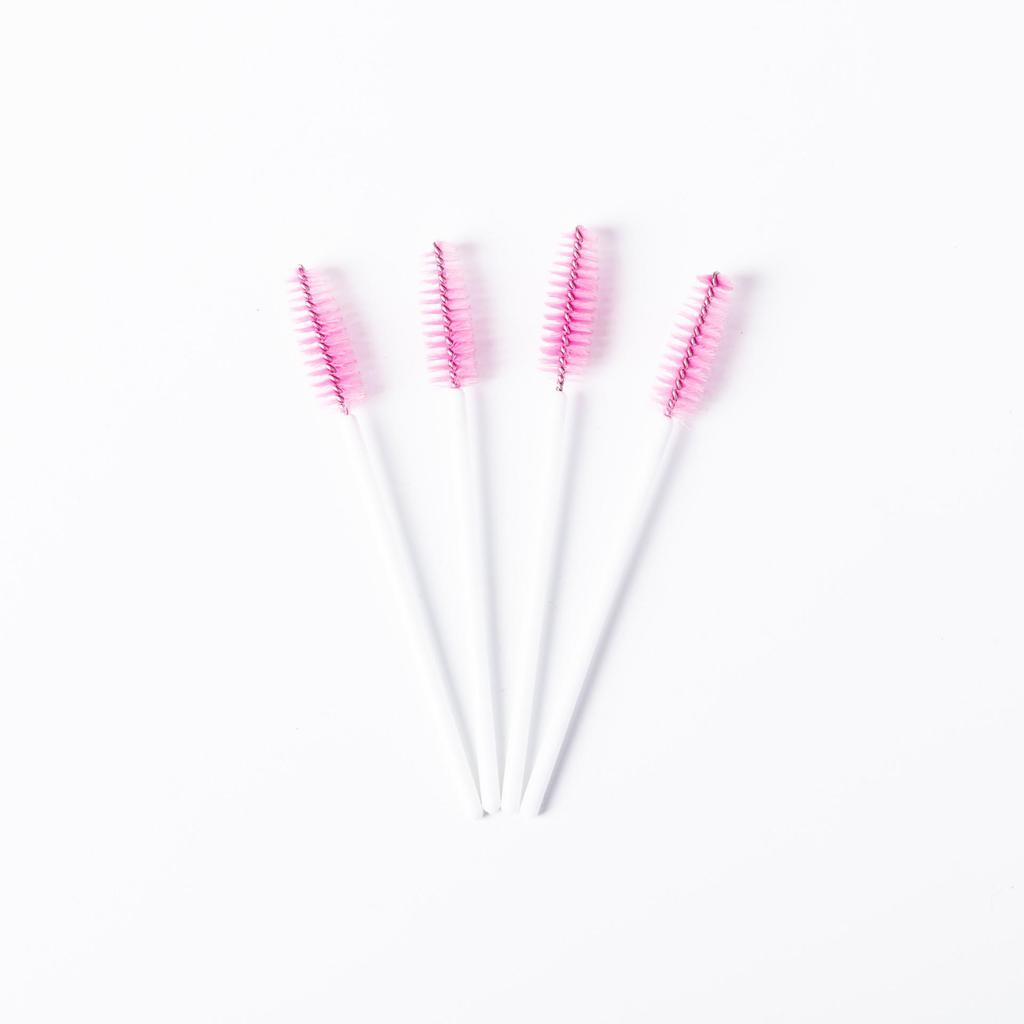 Cepillo Espiral Desechable para Pestañas y Cejas con Varilla Sólida