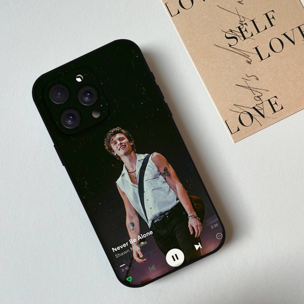 Singer Shawn Mendes Phone Case For IPhone 17,16,15,14,13,12,11 Plus,Pro,Max,XR,XS,X,7,8 Plus,Mini Black Silicone Soft