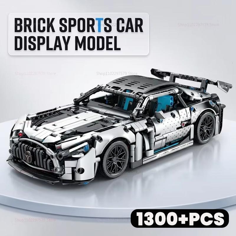 Technisches 1310-teiliges Sport-Rennwagen-Baustein-Set 1:14er Maßstab Modellbausatz DIY Spielzeug Sammlergeschenke für Erwachsene Jugendliche Jungen