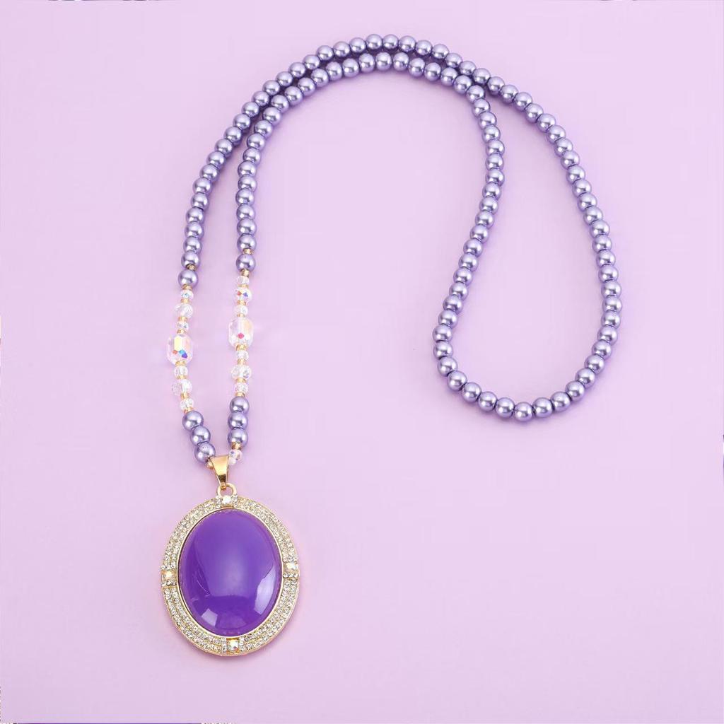 Elegancki fioletowy luksusowy naszyjnik swetrowy inspirowany stylem Qi Wschodu – wszechstronny długi dodatek w stylu chińskim