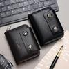 High-Quality Pu Leather Men'S Short Wallet Multi Slot Zipper Purse Portable Large Capacity Card Bag