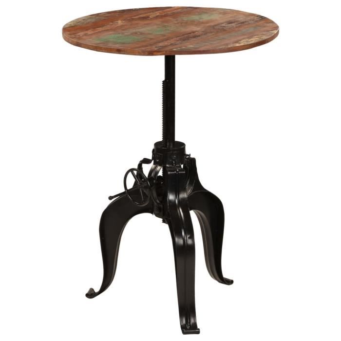 VidaXL Table de bar Bois de récupération massif 75 x (76-110) cm