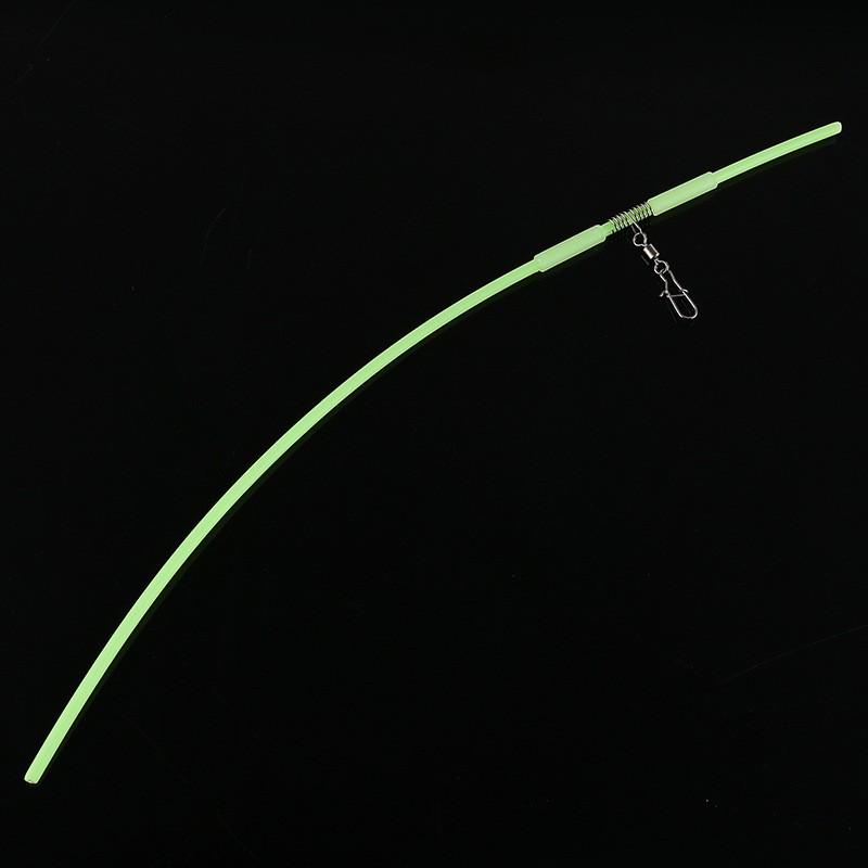 Zhongtong Luminous Plastic Fishing Tube with Swivel Hook Holder - Stainless Steel Anti-tangle Sea Fishing Gear. 25cm