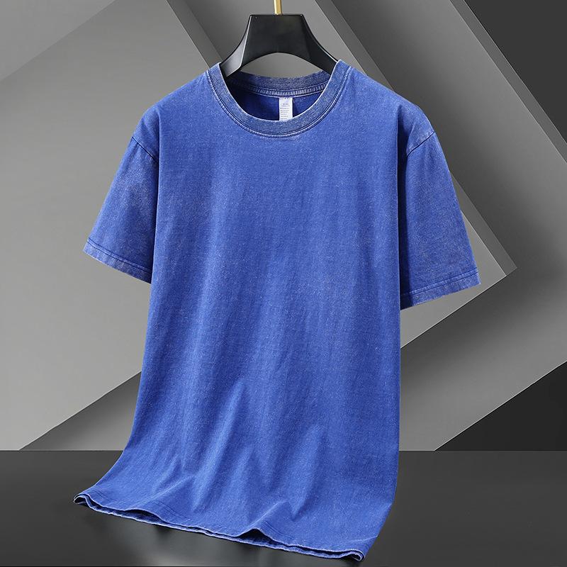 Wash To Make Old Retro Cotton Breathable Comfortable Loose Round Neck Fashion Short-sleeved T-shirt