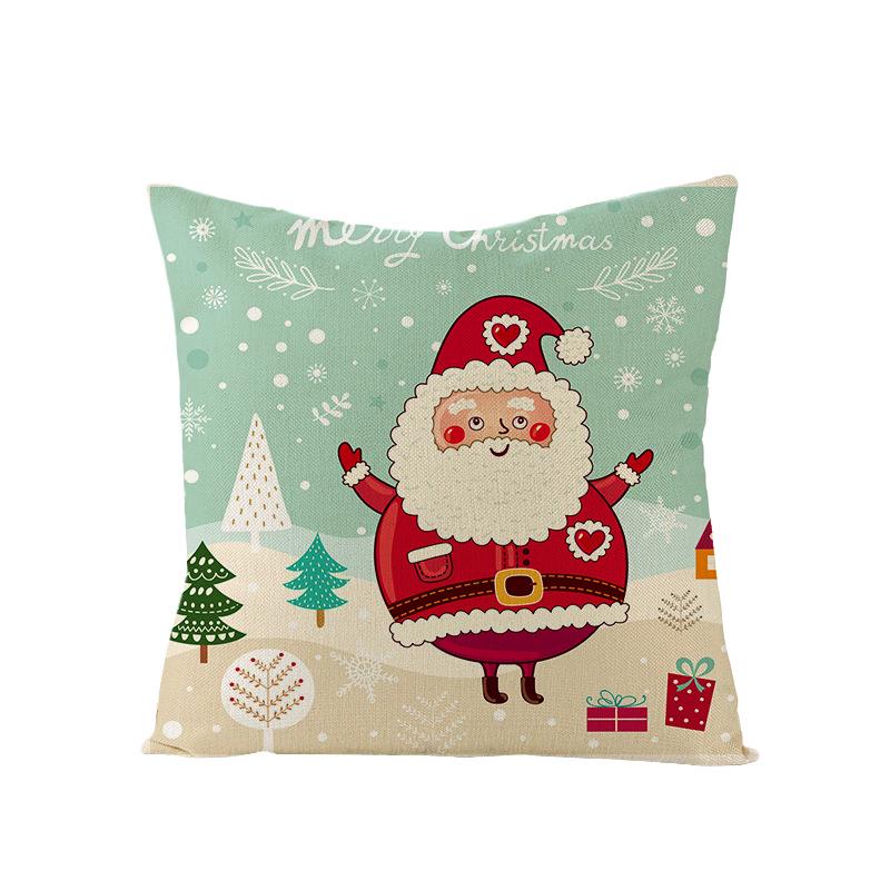 Christmas Polyester Pillow Cover Cartoon Digital Print Cushion Cover New Home Decoration Cushion Cover