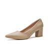 Women's French Nude High Heels 2025 Spring Autumn New Soft Leather Non-Tiring Feet Commuting Work Interview Versatile Shoes XCY40-555