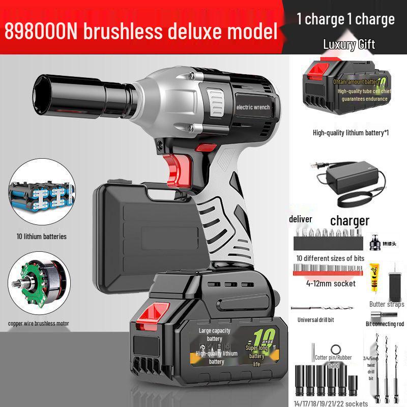 Drehmomentstarker bürstenloser Akku-Schlagschrauber mit Lithium-Akku für Holzbearbeitung und Autoreparatur