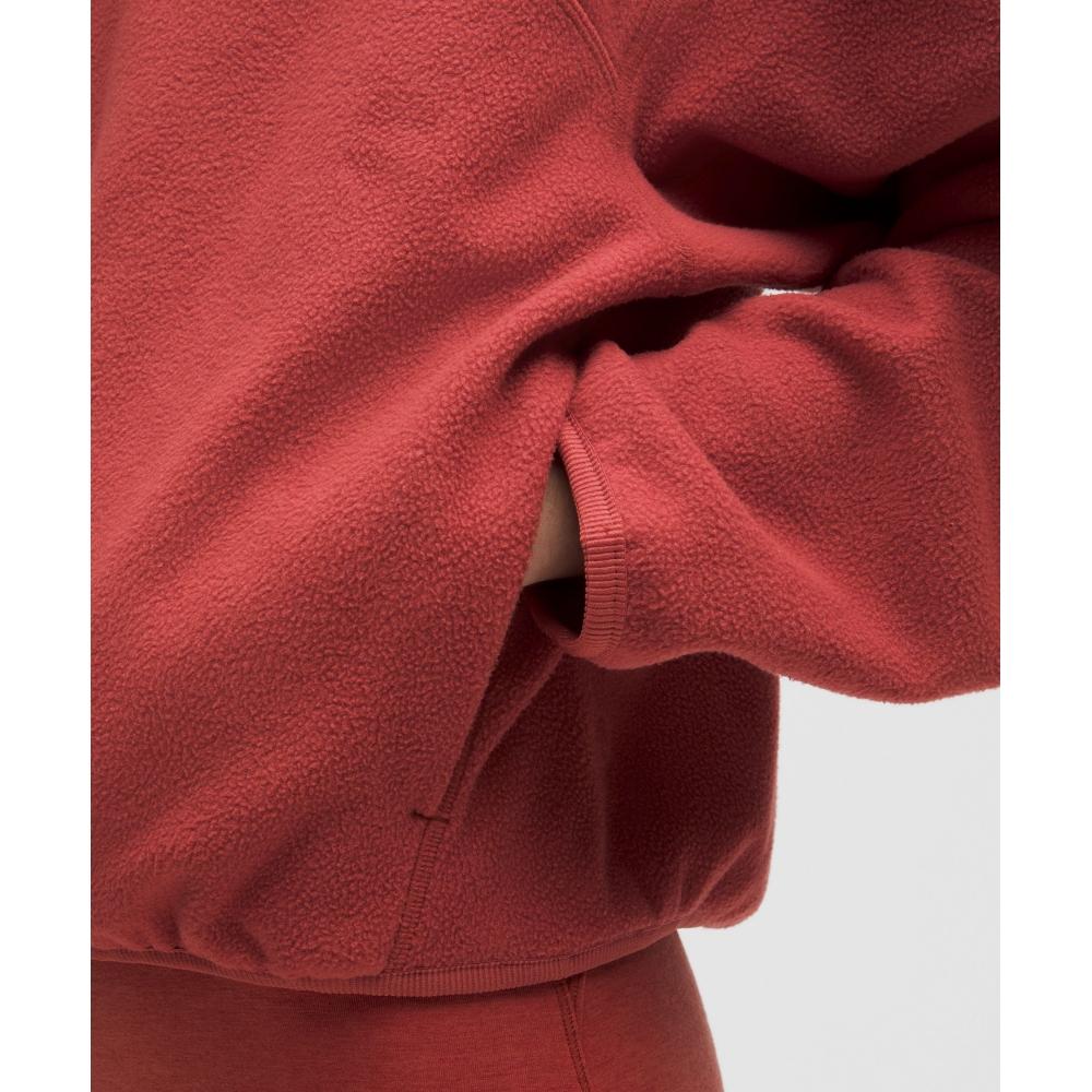 Lululemon Tumbled Fleece Half Zip Jacket Dare Devil Dove Grey Light Ivory