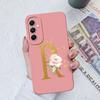 Phone Case For Samsung Galaxy A34 A33 A32 Elegant Rose Letter Soft Liquid Silicone Sqare Back Cover For Samsung A 34 33 32 Shell