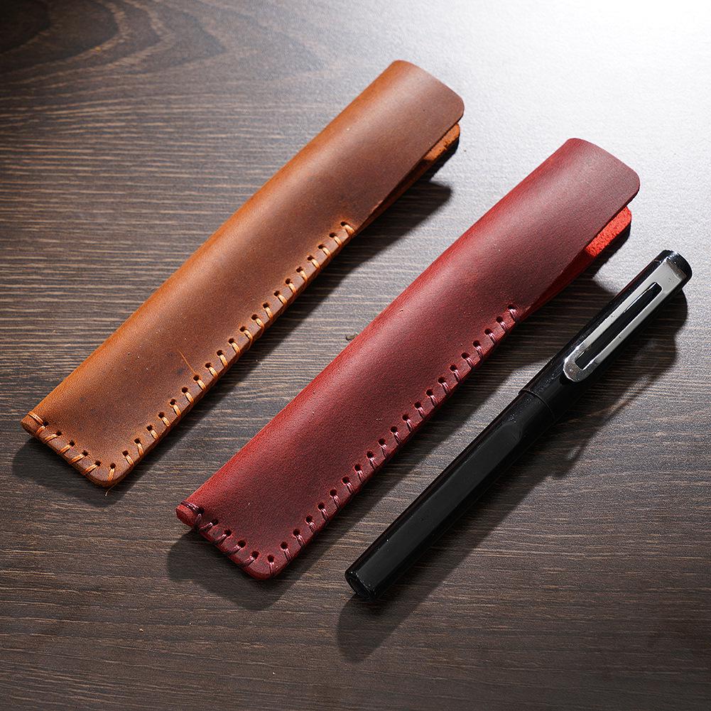 Astuccio Portapenne in Vera Pelle Fatto a Mano: Regalo Retrò, Semplice, Creativo