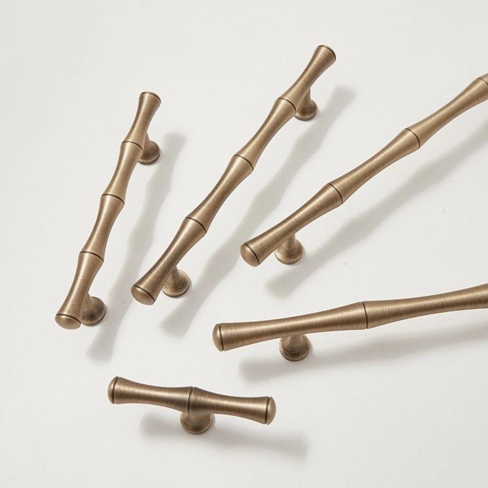 Bamboo Shape Drawer Pulls Solid Brass Wardrobe Handles Cabinet Door Handles Kitchen Accessories