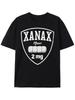 XANAX Svart Sköldmönster Kortärmad, Tryckt T Herr- och Dam Bomull Svart