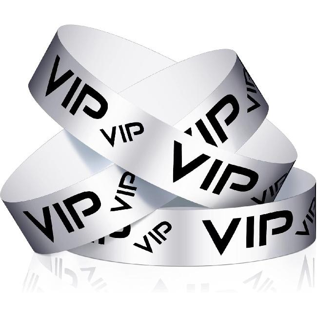Teling 500 Pack VIP Plastic Wristbands Bracelets Party for Events VIP  Wristbands Plastic Bracelets Tear proof Waterproof Wrist Bands Arm Bands for