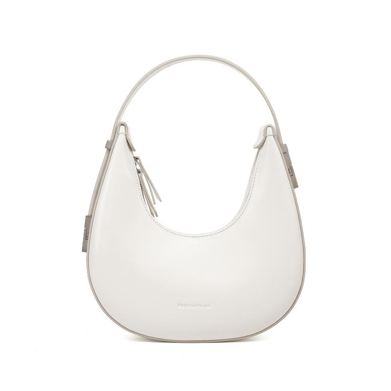 

Soft Leather Tote Bag For Women Fashionable And Casual Large Capacity Cowhide Handbag Single Leather Strap Underarm Bag Shoulder Bag 22x6x24cm белый