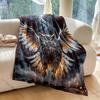 Night Sky Owl Wings Radiant Smoke Print Adult Children Warm Blankets Home Travel Car Soft Comfortable Suitable for All Seasons