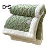 Verdickte Winterdecke, doppelseitiger Flaumplüsch, doppellagig, 3D-Jacquard, einfarbig, fürs Büro, Nickerchen, Schlafsaal, Zuhause, Bett, Sofa, Reise, gemütliche warme Decke