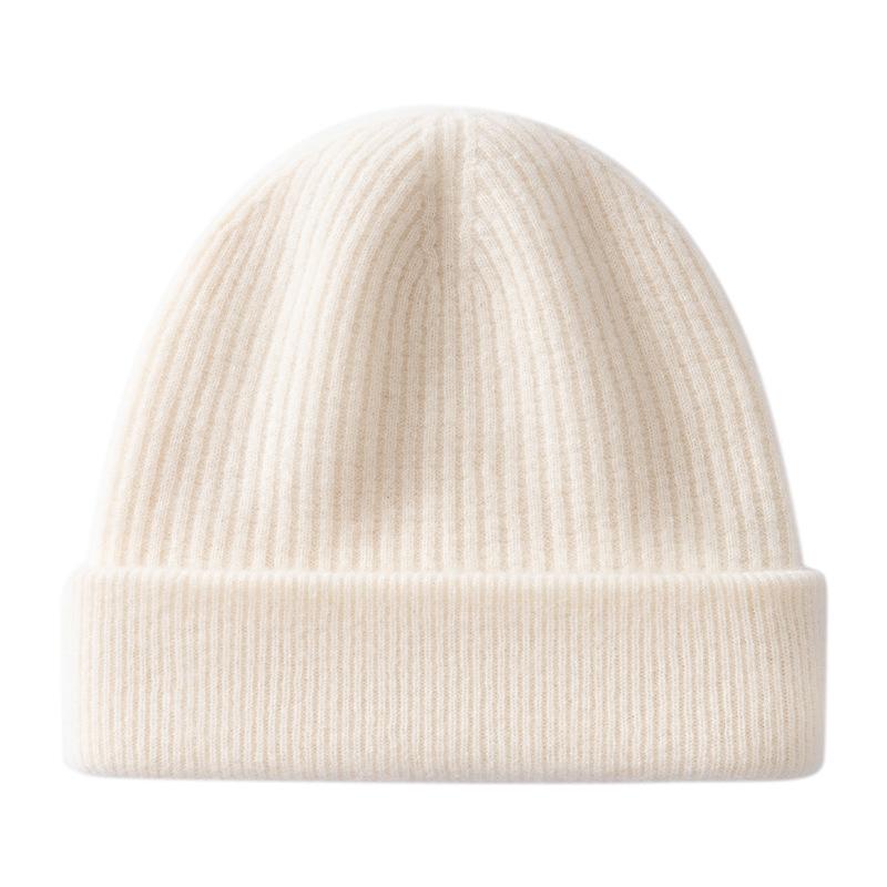 % Pure Cashmere Hat Autumn and Winter Thickened Classic Versatile Knitted Wool Headgear, Ear Protection and Thermal Hat