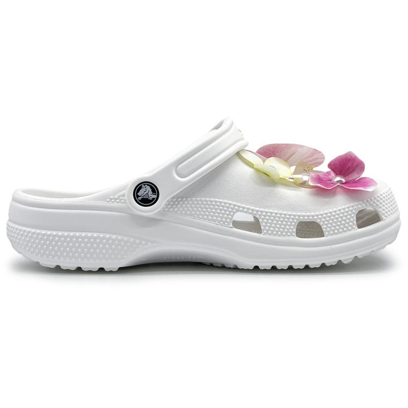 Crocs Classic clog EIGHT% Phalaenopsis Elegant Fresh Trendy Comfortable Gift Bag Edition Unisex White