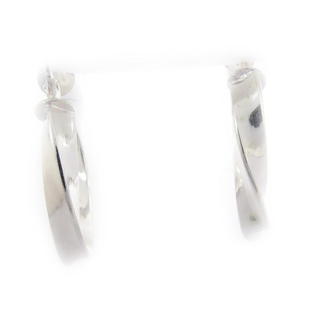 Les Trésors De Lily [J9593] - Silver Hoop Earrings 'Choréographie' Silver (rhodium-plated) - 29 Mm 4 Mm