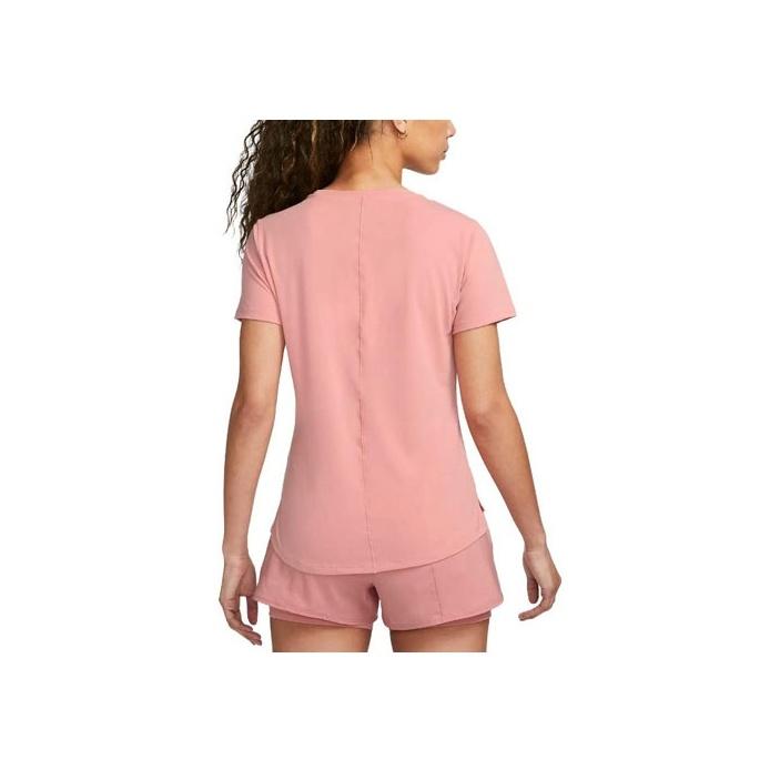 Nike Dri-Fit One Luxe Solid Round Neck Short Sleeve T-Shirt Women Tops Stardust-Red DD0619-618