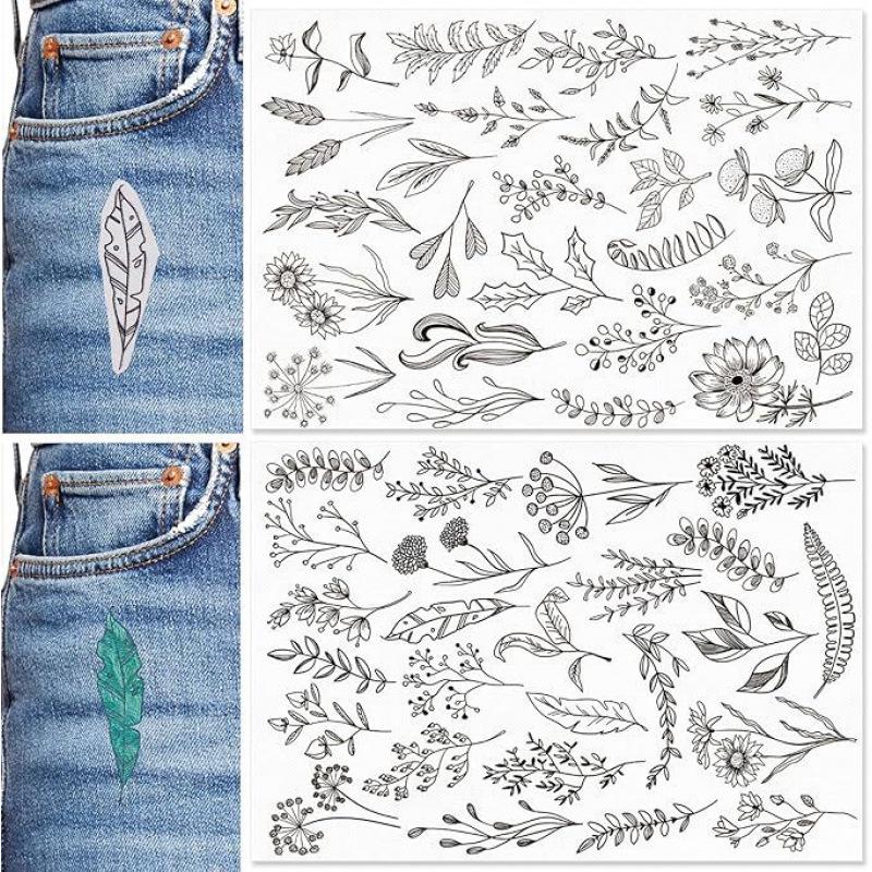 Floral Water-Soluble Non-Woven Fabric Adhesive Embroidery Stabilizer (2 Sheets) 21x29.7 CM